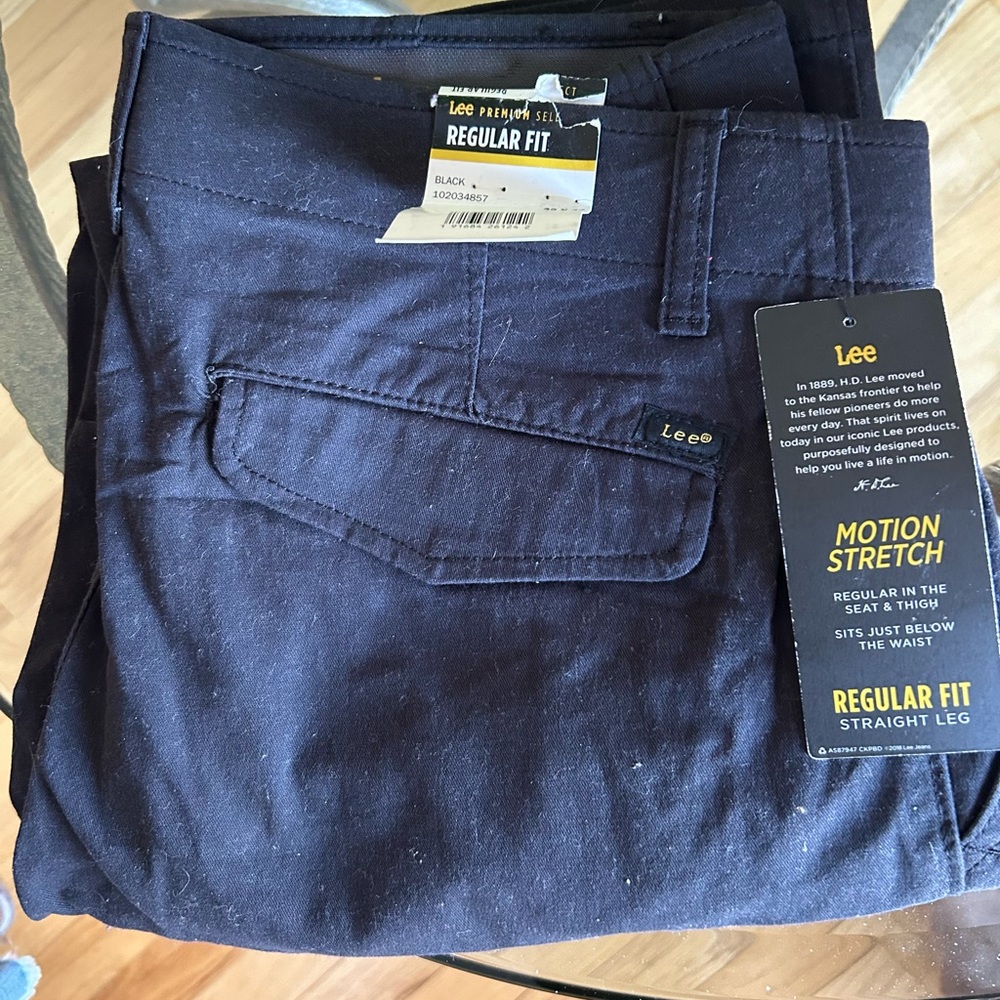 Lee Men's Regular Fit Black Pants 32x32
